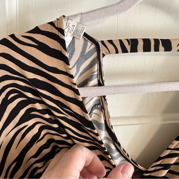 New Listing! LOFT | Zebra Print Faux Wrap Dress - Picture 4 of 6